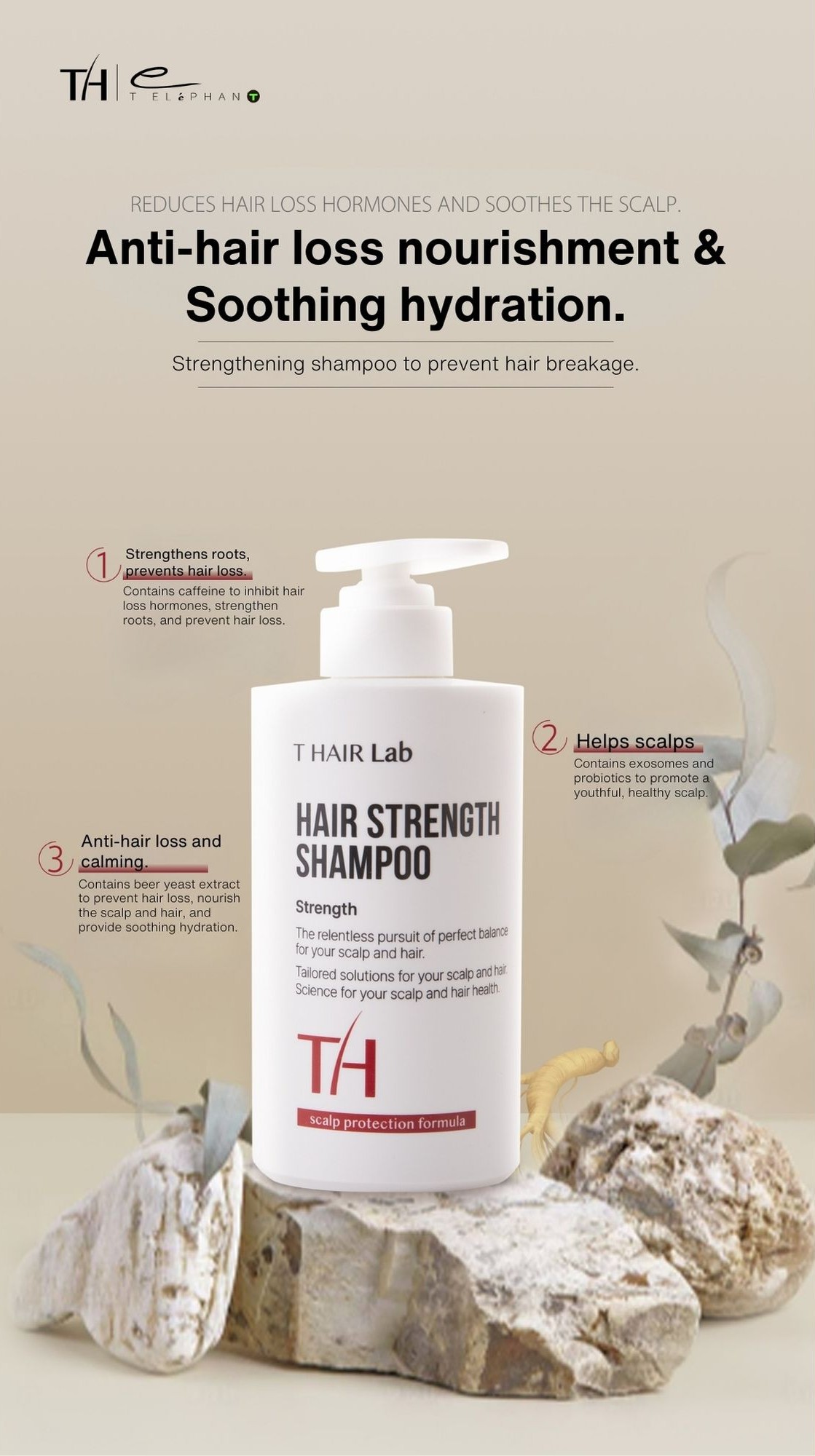 Hair Strength Shampoo — Anti-hair loss nourishment & soothing hydration.