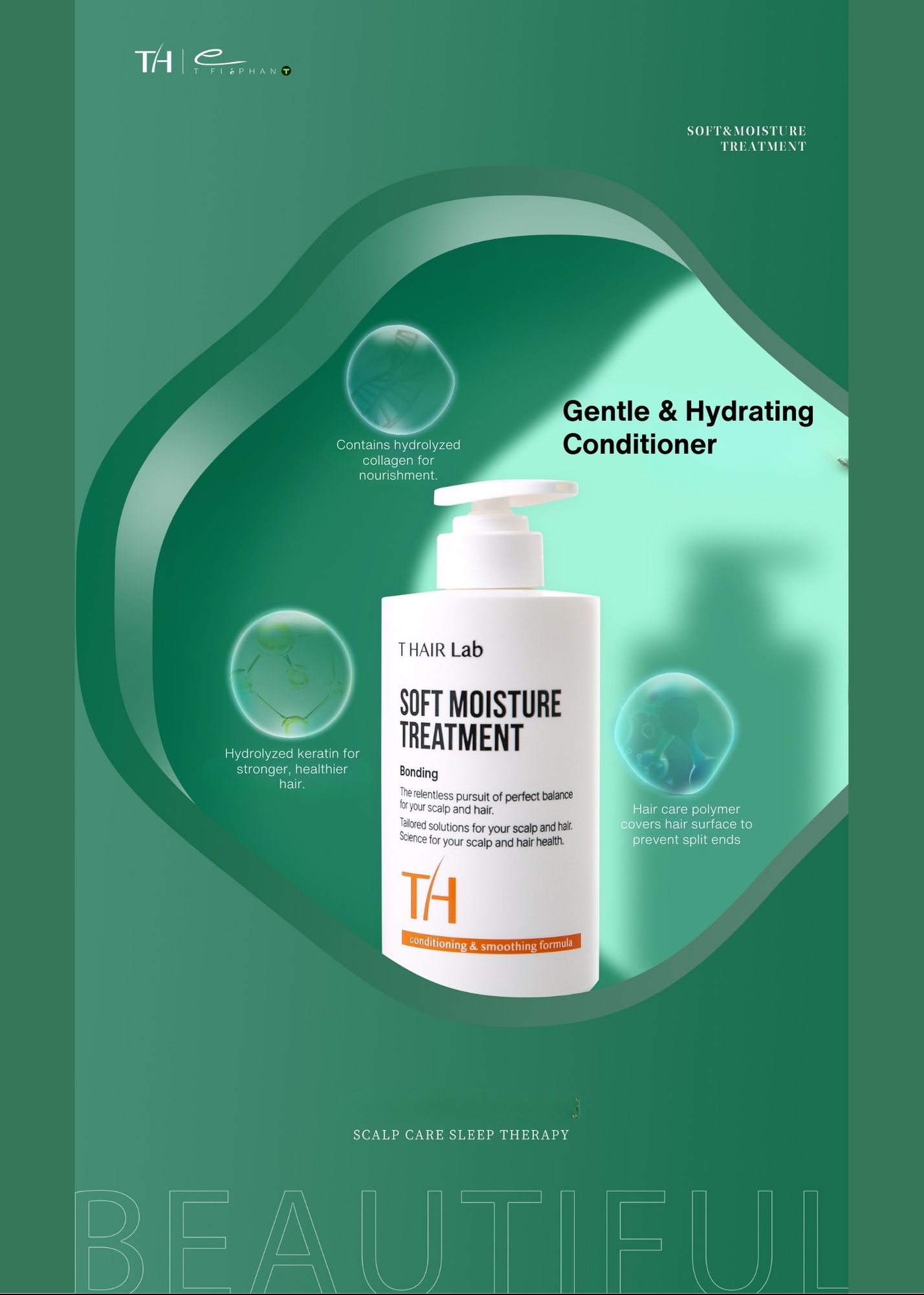 Soft Moisture Treatment — Gentle & hydrating conditioner with keratin bonding.